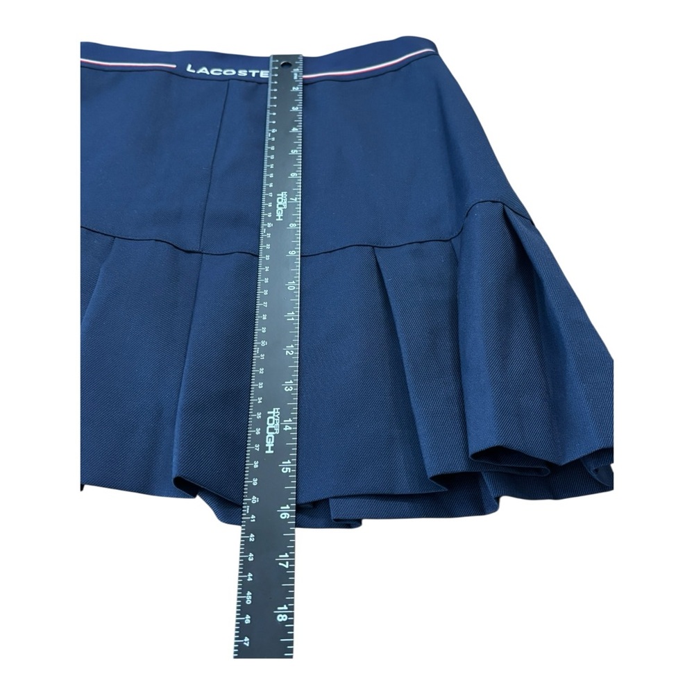 Lacoste Skirt Womens 10 Navy Blue Pleated Wool Blend Tennis Golf EU 42 Pockets - Picture 14 of 14